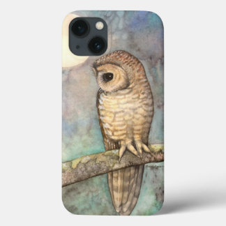 Brown Spotted Owl Wildlife Painting iPhone 13 Case