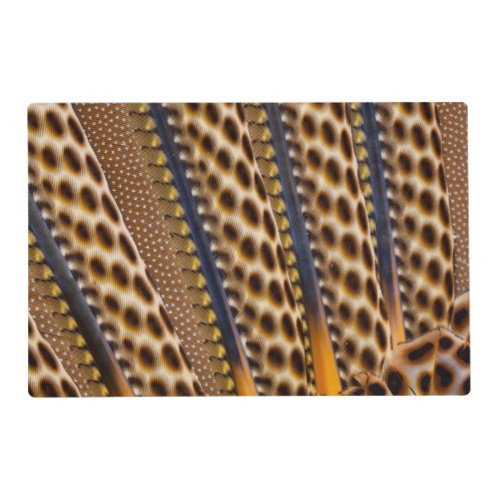 Brown spotted pheasant feather placemat