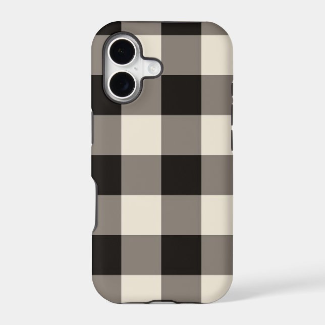 Brown Square Check Iphone Case (Back)