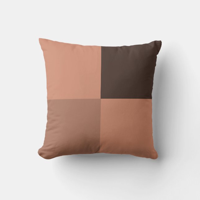 Brown Squares Throw Pillow (Front)