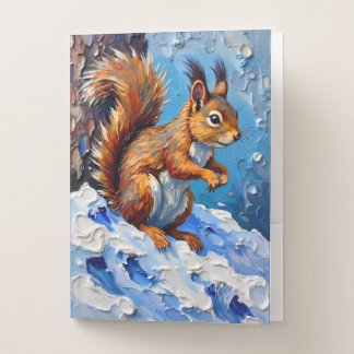 Brown Squirrel in the Snow Pocket Folder