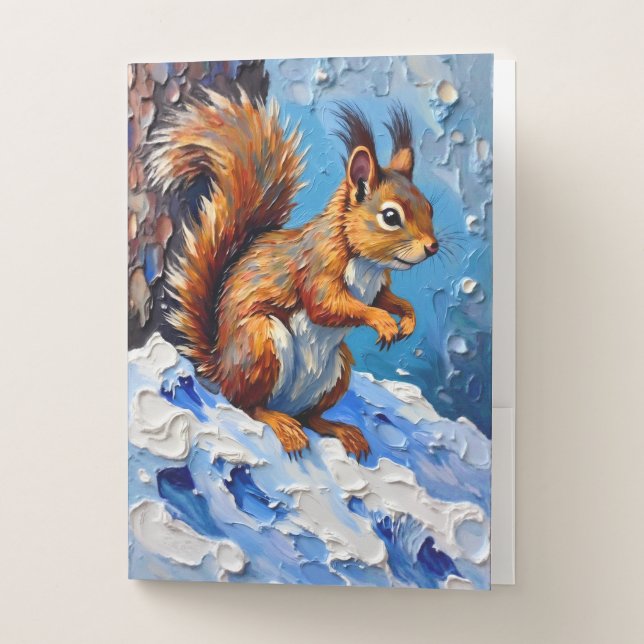 Brown Squirrel in the Snow Pocket Folder (Front)