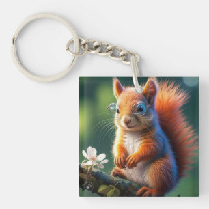 Brown Squirrel Sitting on The Branch-567656 Keychain