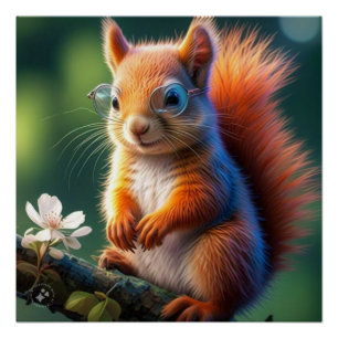 Brown Squirrel Sitting on The Branch-567656 Poster