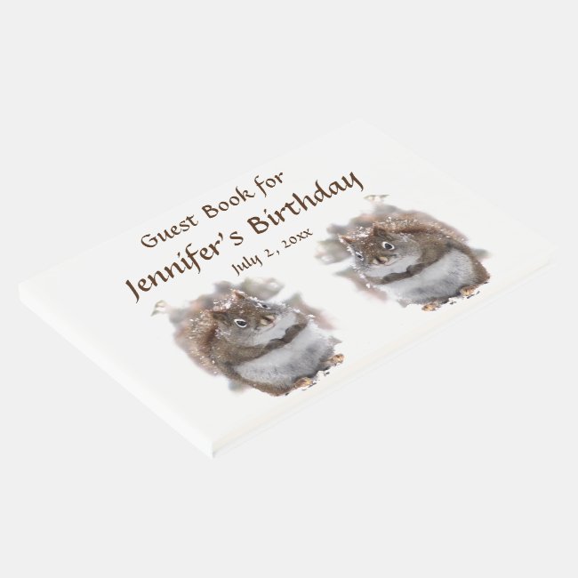 Brown Squirrels Animal Birthday Party Guest Book