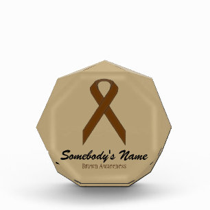 Brown Standard Ribbon by Kenneth Yoncich Acrylic Award