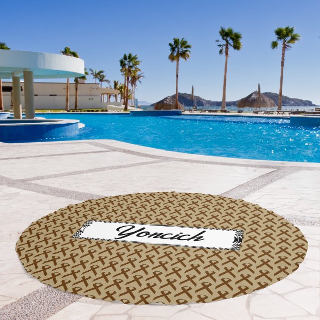 Brown Standard Ribbon by Kenneth Yoncich Beach Towel (Pool)