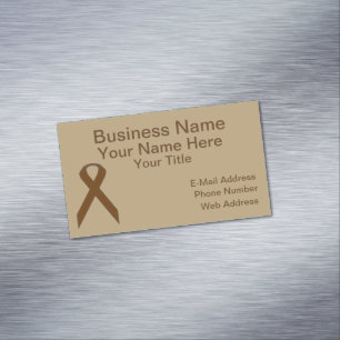 Brown Standard Ribbon by Kenneth Yoncich Business Card Magnet