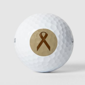 Brown Standard Ribbon By Kenneth Yoncich Golf Balls by KennethYoncich at Zazzle