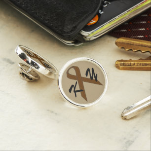 Brown Standard Ribbon by Kenneth Yoncich Lapel Pin
