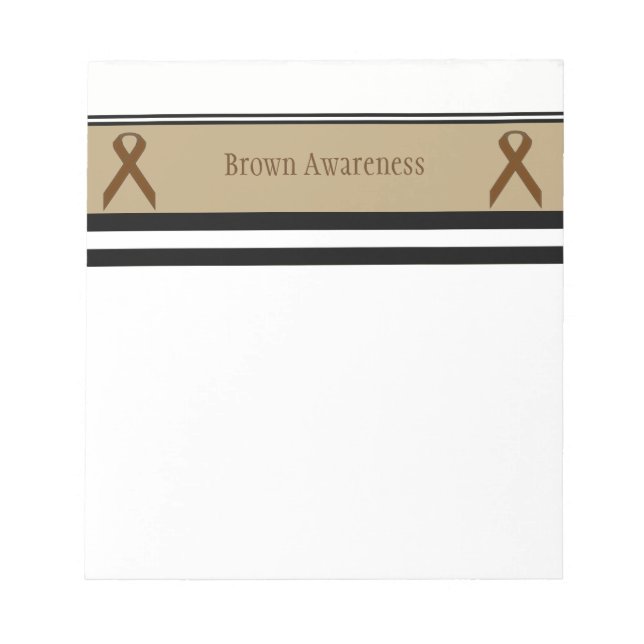 Brown Standard Ribbon by Kenneth Yoncich Notepad (Front)