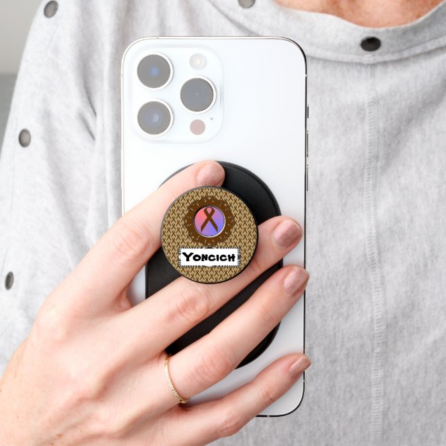 Brown Standard Ribbon by Kenneth Yoncich PopSocket (Hand)