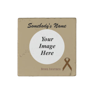 Brown Standard Ribbon by Kenneth Yoncich Stone Magnet