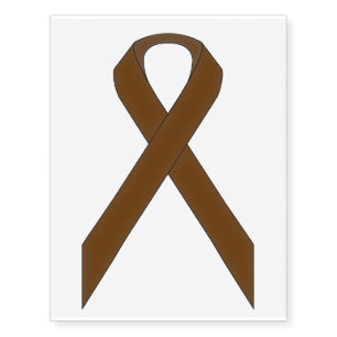 Brown Standard Ribbon by Kenneth Yoncich Temporary Tattoos
