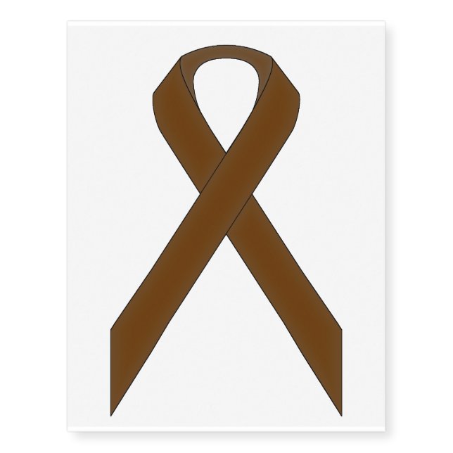 Brown Standard Ribbon by Kenneth Yoncich Temporary Tattoos (Front)