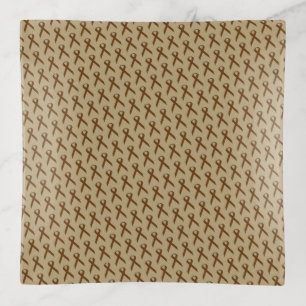 Brown Standard Ribbon by Kenneth Yoncich Trinket Tray