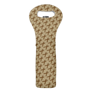 Brown Standard Ribbon by Kenneth Yoncich Wine Bag