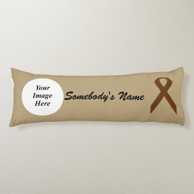 Brown Standard Ribbon Template by Kenneth Yoncich Body Pillow (Front)