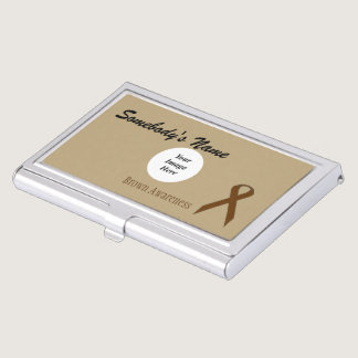 Brown Standard Ribbon Template by Kenneth Yoncich Business Card Case