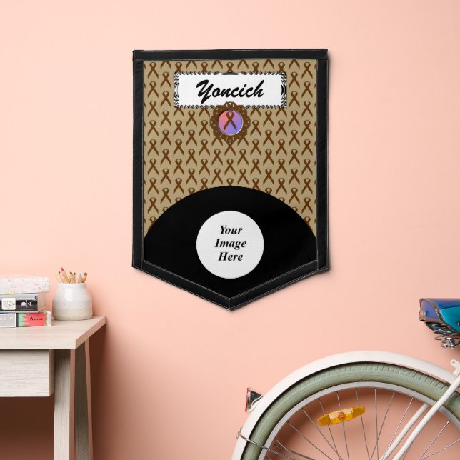 Brown Standard Ribbon (v) by Kenneth Yoncich Pennant (Insitu 2)