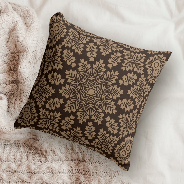 Brown Star Geometric Throw Pillow (Creator Uploaded)