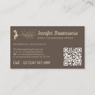Brown Star Gold Mobile Body Paint Tan Spray Business Card
