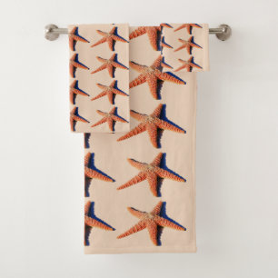 Brown starfish Towel set