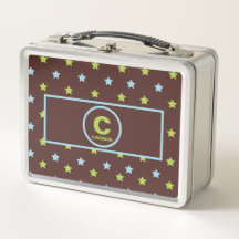 Brown Starry Night for Boys with Monogram Name Lun