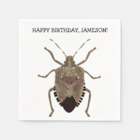 Brown Stink Bug Illustration Personalized Party