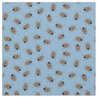 Brown Stink Bugs Illustrations on Blue Patterned