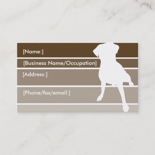 Customizable Brown Stipes Dog Silhouette Business Cards