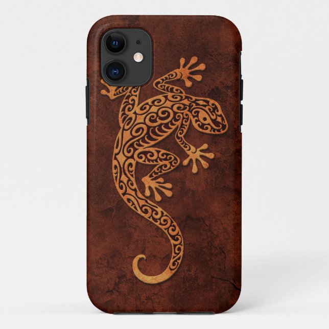 Brown Stone Climbing Gecko Case-Mate iPhone Case (Back)