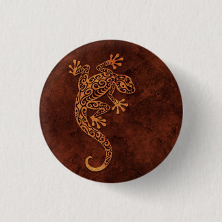 Brown Stone Climbing Gecko Pinback Button