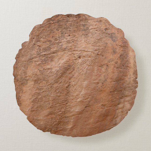  Brown stone Rock natural  Round Pillow (Front)