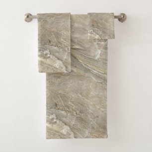 Brown stone texture bath towel set