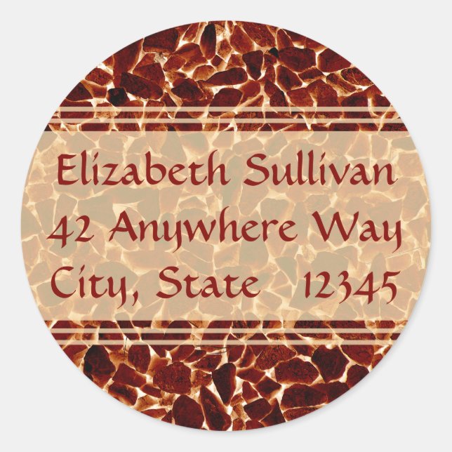 Brown Stones Textured Address Stickers (Front)