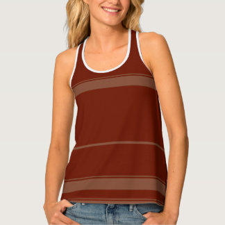 Brown Strip Art Pattern Tank Top