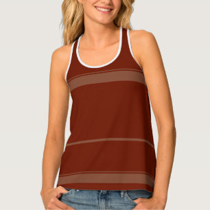 Brown Strip Art Women's Tank Top