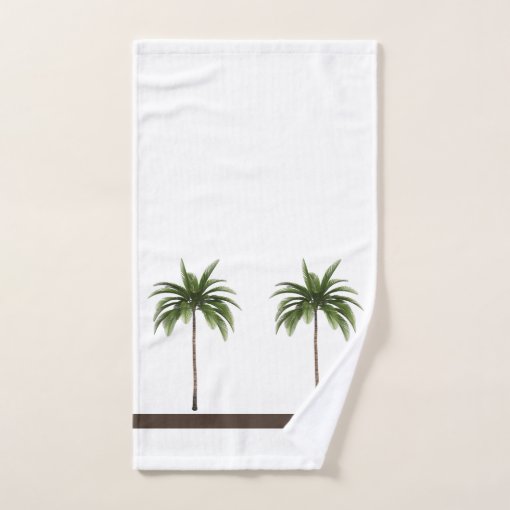 Brown Stripe and Green Palm Tree Bath Towel Set Zazzle