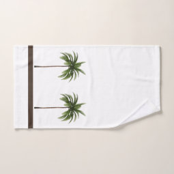 Brown Stripe and Green Palm Tree Bath Towel Set | Zazzle