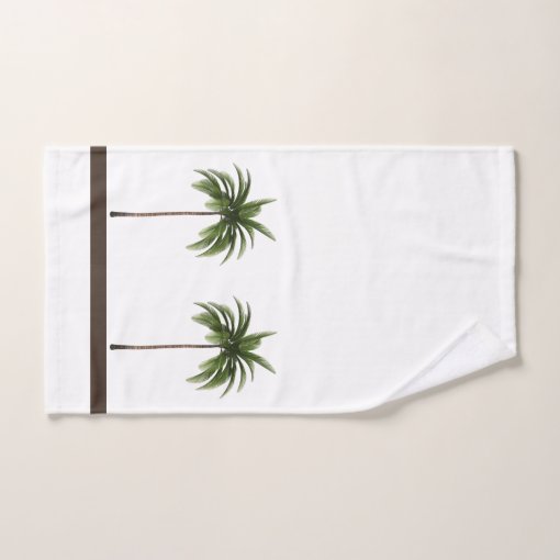 Brown Stripe and Green Palm Tree Bath Towel Set Zazzle