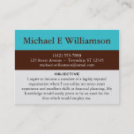 Brown Stripe Blue Resume Business Cards at Zazzle