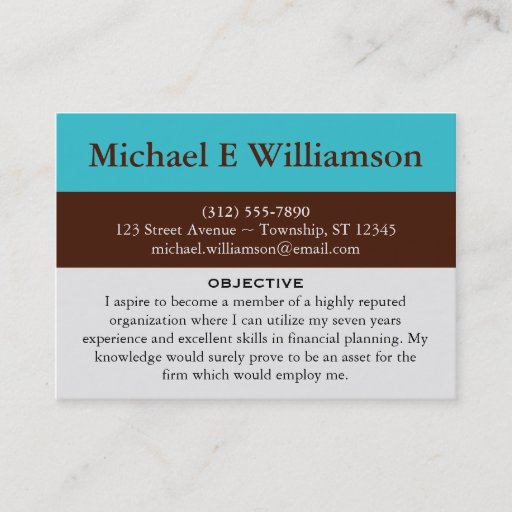 Customizable Brown Stripe Blue RESUME Business Cards