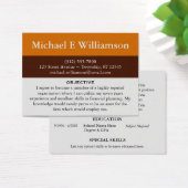 Brown Stripe Orange RESUME Business Cards (Desk)
