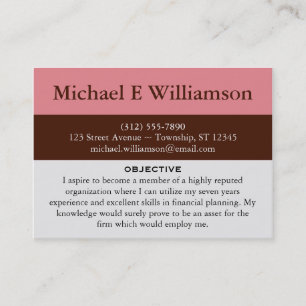 Brown Stripe Pink RESUME Business Cards