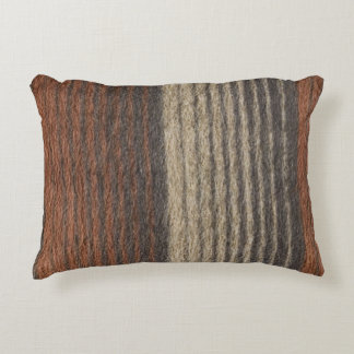 ▥ Brown Stripe Polyester Accent Pillow 16" x 12"
