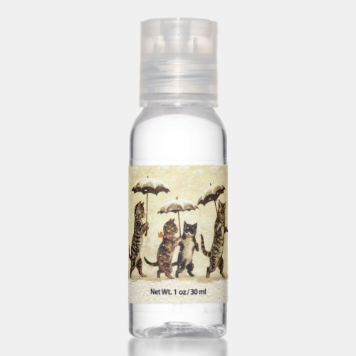 Brown Striped Cats Kittens in Snow Umbrellas Hand Sanitizer