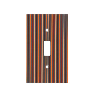 Brown striped light switch cover - 15 Stripes 1B
