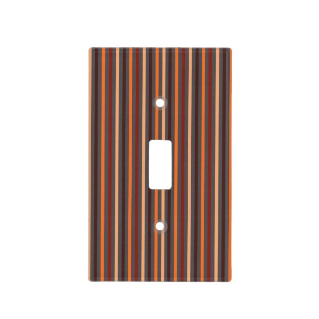 Brown striped light switch cover - 15 Stripes 1B (Front)