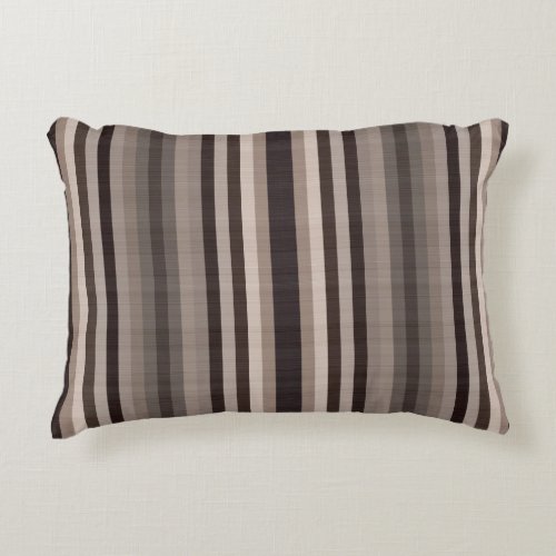 Brown Striped Pattern Accent Pillow